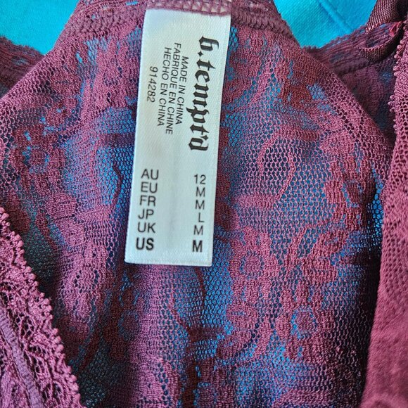 B Tempt'd by Wacoal Aubergine Lace Chemise - Picture 4 of 4